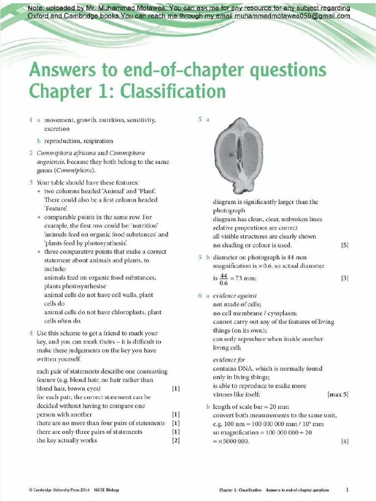 PDF Cambridge Igcse Biology Coursebook Answers Compress | PDF