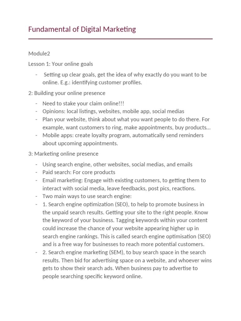 Fundamental Of Digital Marketing | PDF