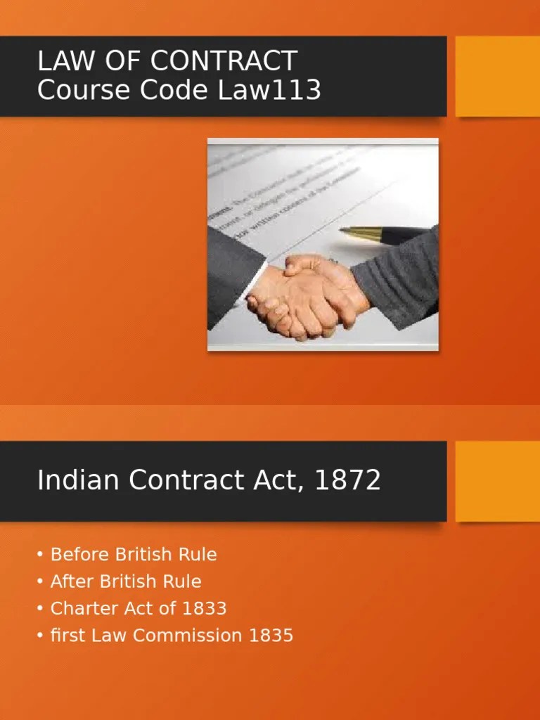 Lecture 1 Law Of Contract Pdf