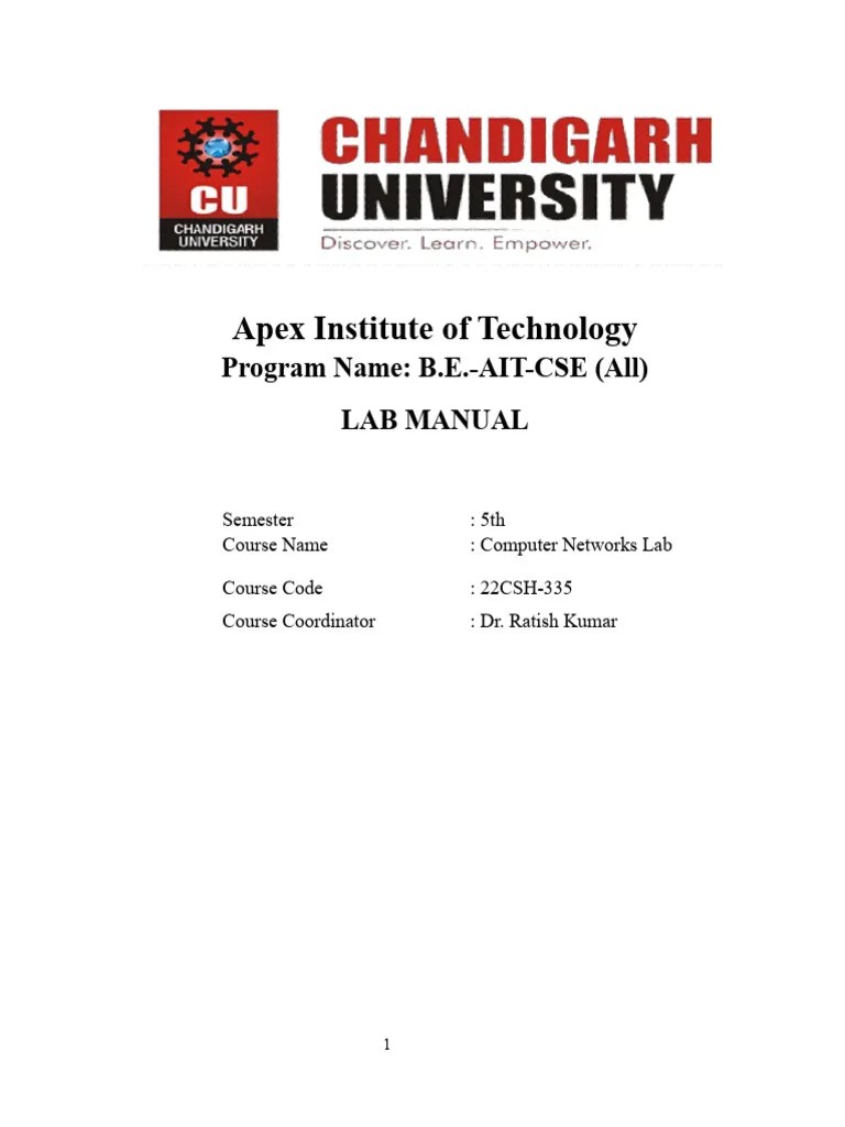 Expr.1 COMPUTER NETWORK LAB MANUAL | PDF