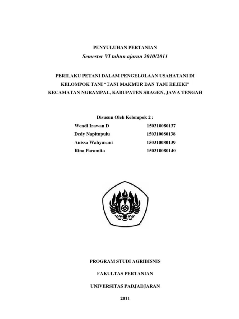 Penyuluhan Pertanian - Perilaku Petani (Contoh Kasus) | PDF