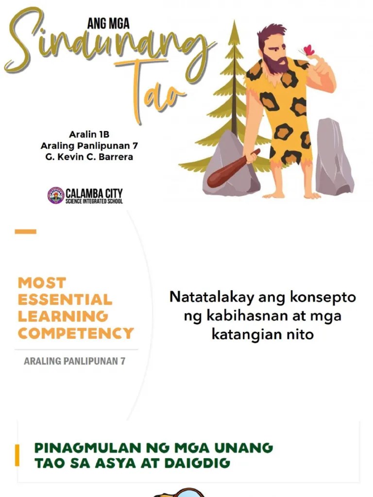 AP7 Q2 Aralin 1B Ang Mga Sinaunang Tao | PDF