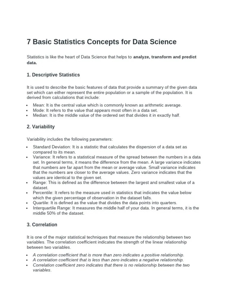 7 Basic Statistics | PDF