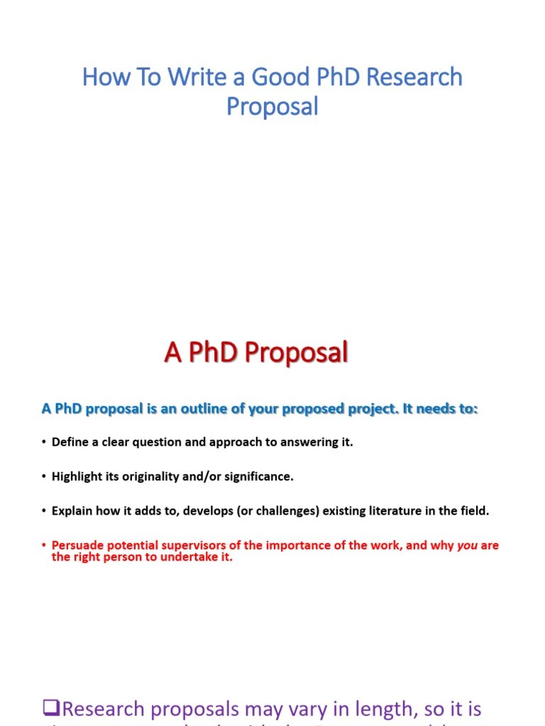 1.5 How To Write A Good PHD Research Proposal | PDF