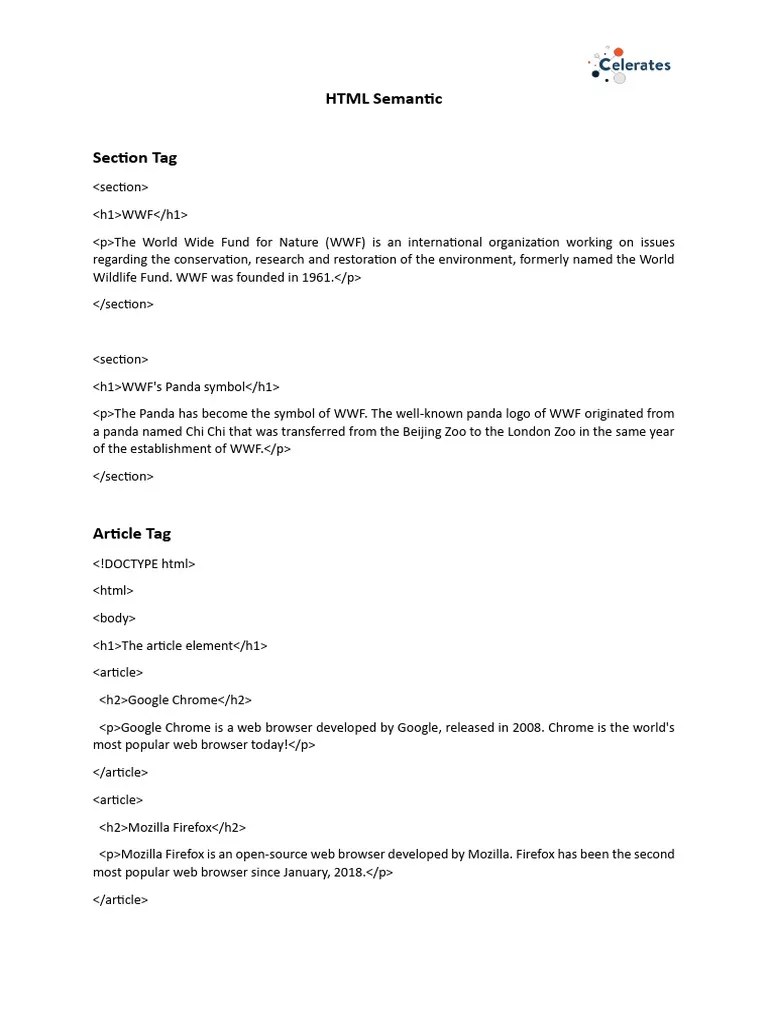 Practice HTML Semantic | PDF