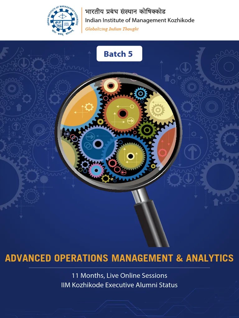 Advanced Operations Management Analytics Enrol Now 1674616969 | PDF ...