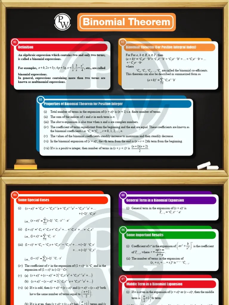Binomial Theorem - Formula Booklet | PDF