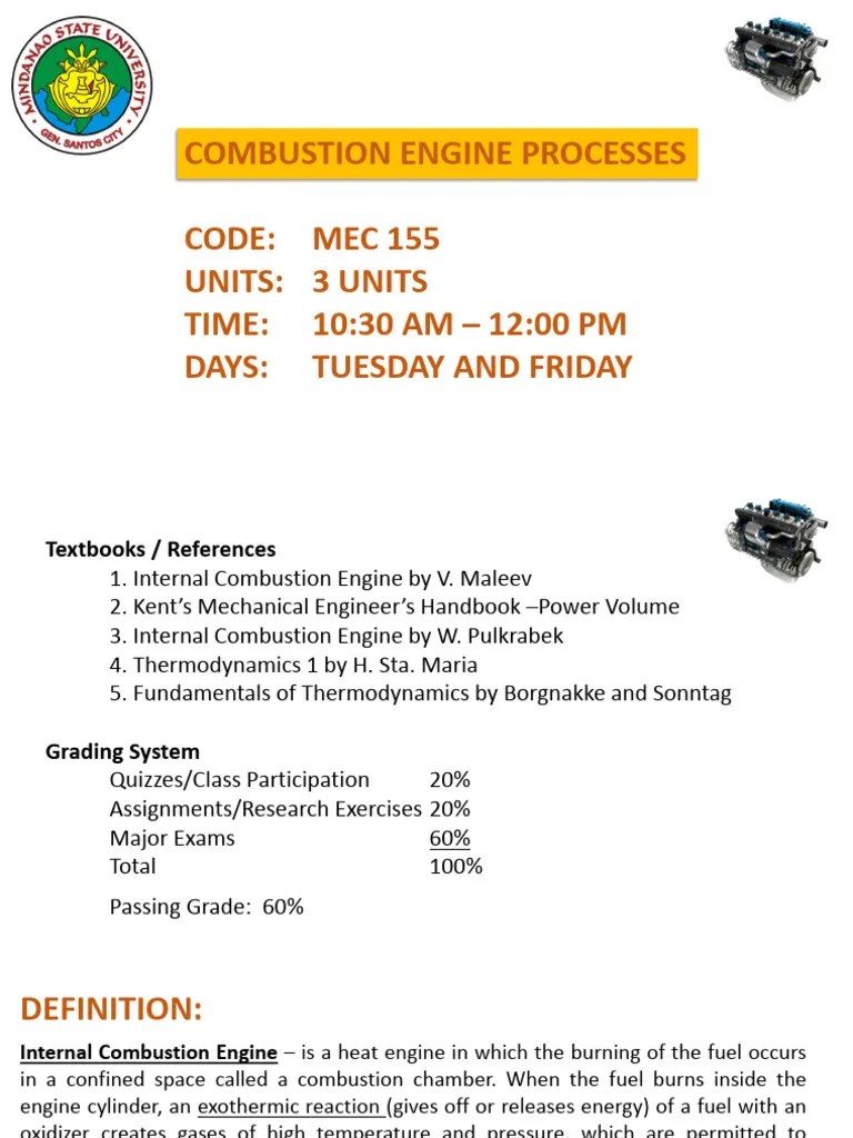 Lecture 1. Engine Classifications And Components | PDF