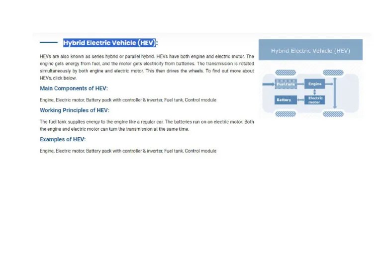 Hybrid Electric Vehicle (HEV) | PDF