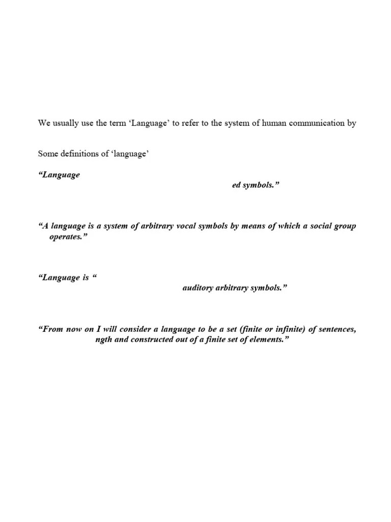 Introduction To Language | PDF