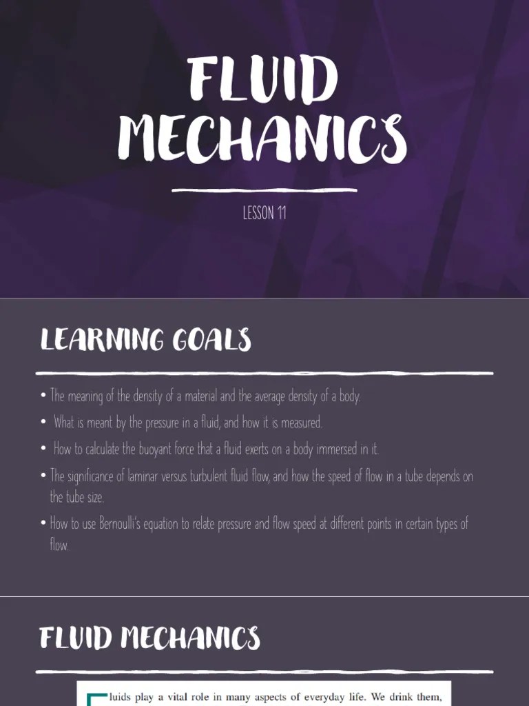 Lesson 11 Fluid Mechanics 2 | PDF