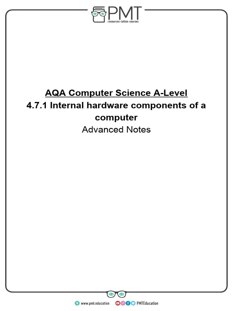 7.1. Internal Hardware Components Of A Computer - Advanced | PDF