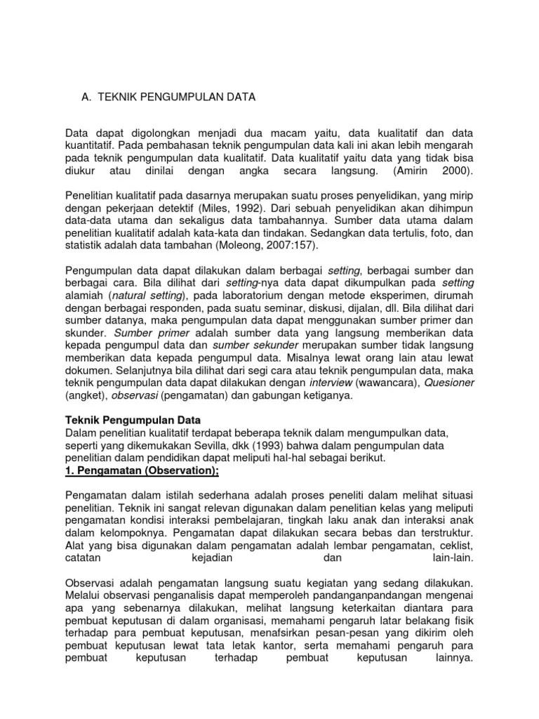 Makalah Teknik Pengumpulan Data Kuantitatif – Belajar