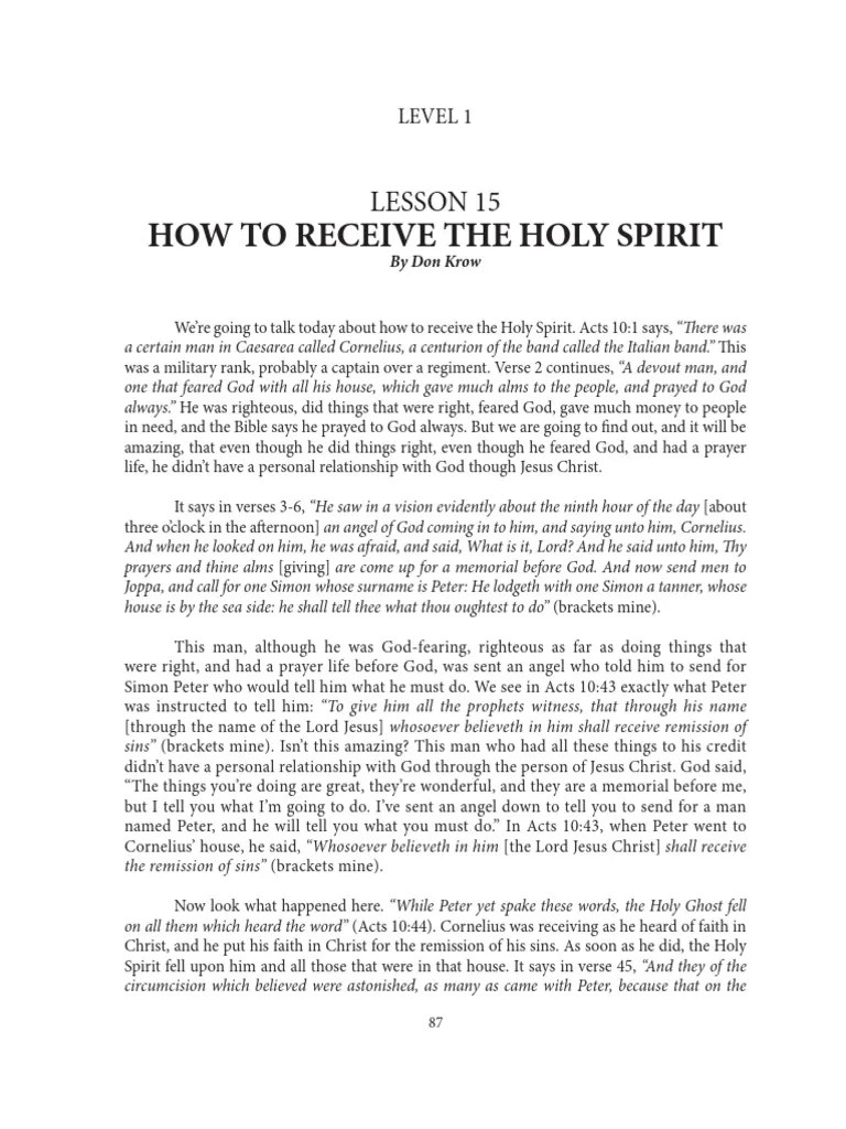 Discipleship Evangelism Study Guide Language English Level 1 Lesson 15 ...