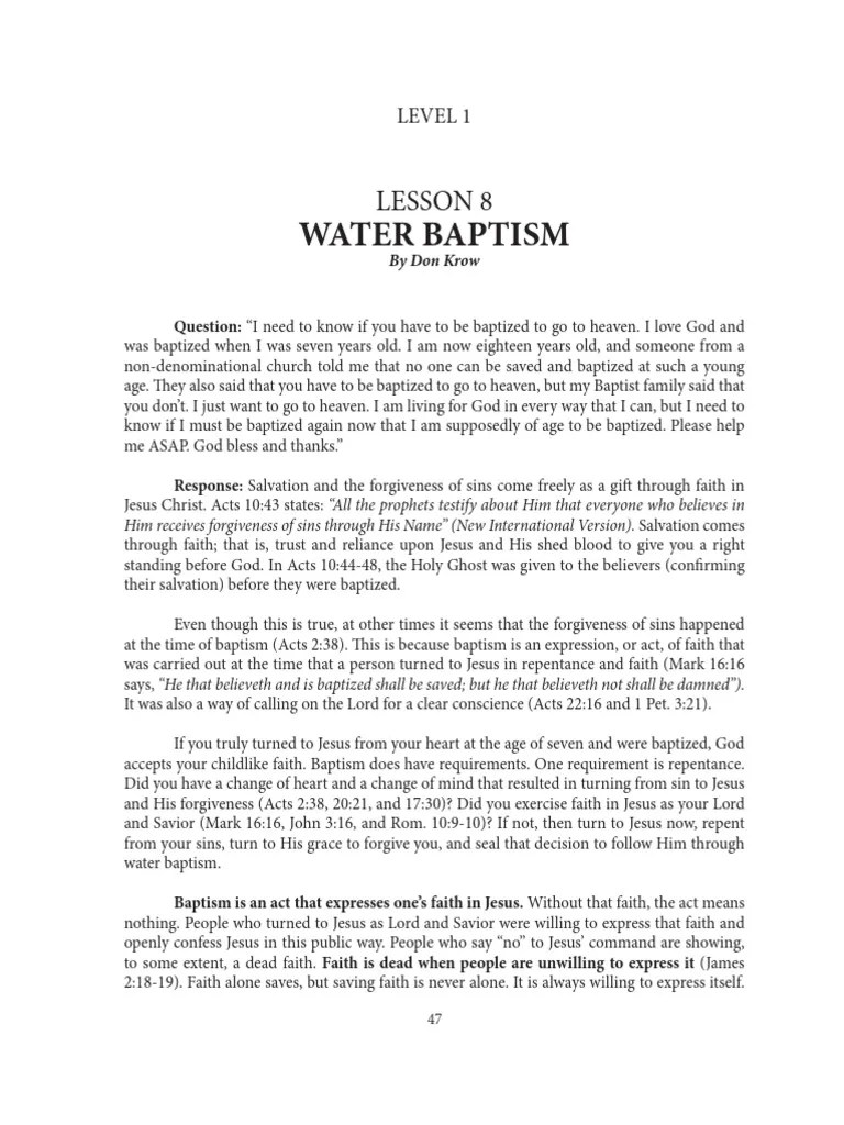 Discipleship Evangelism Study Guide Language English Level 1 Lesson 8 | PDF