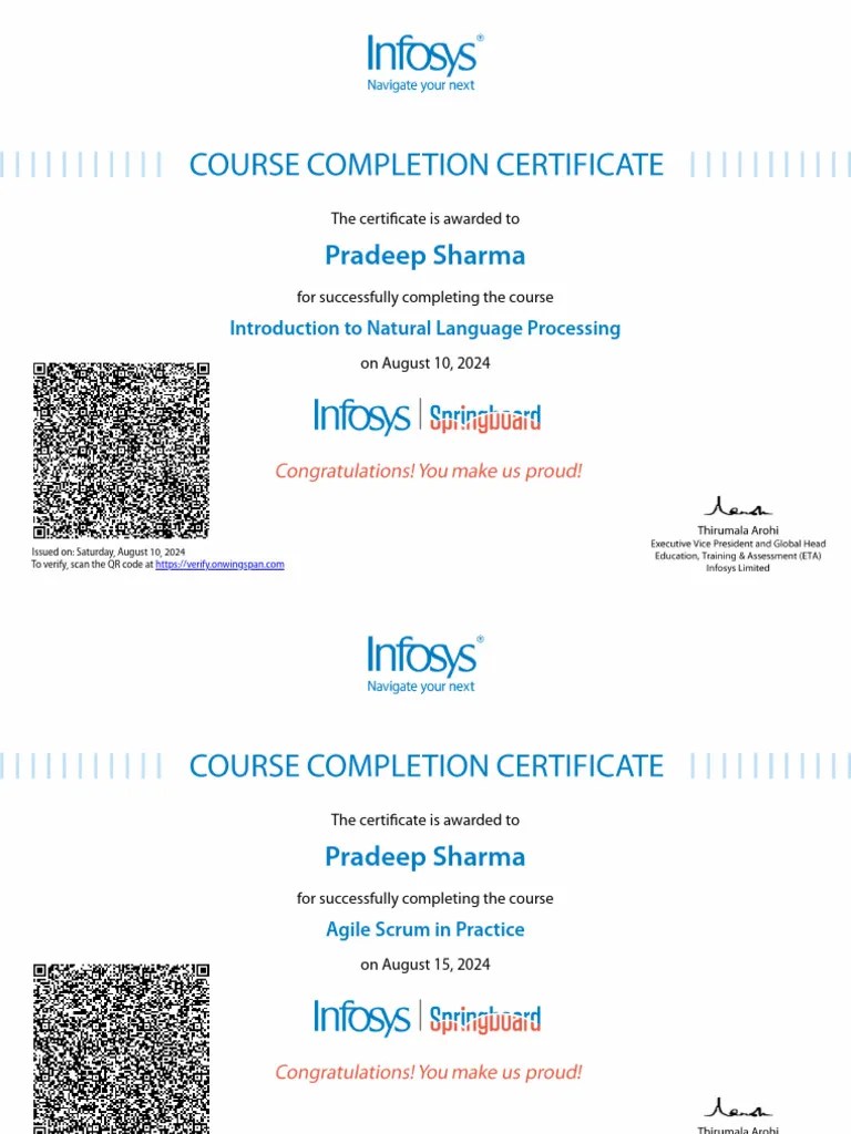 Internship 5.0 With Infosys Springboard | PDF