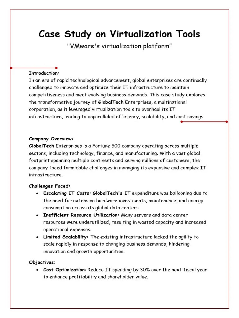 Case Study On Virtualization Tools - 502145 | PDF