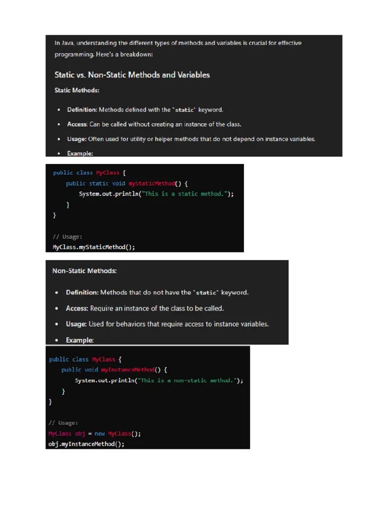 Types Of Variables In Java | PDF