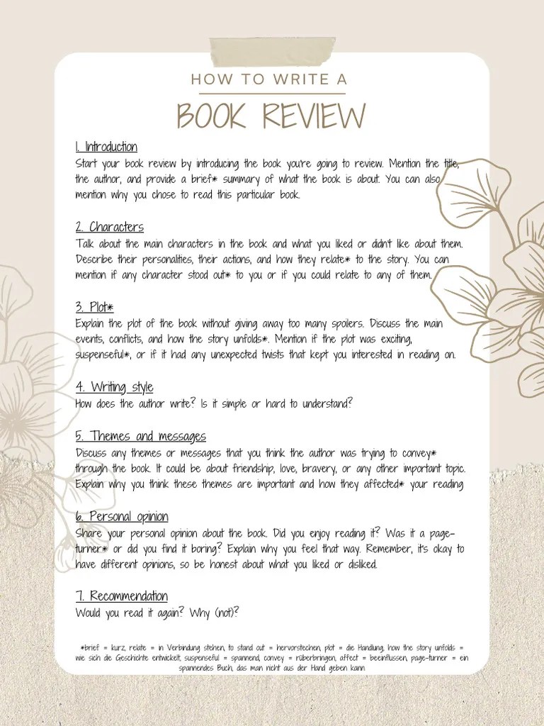 How To Write A Book Review | PDF