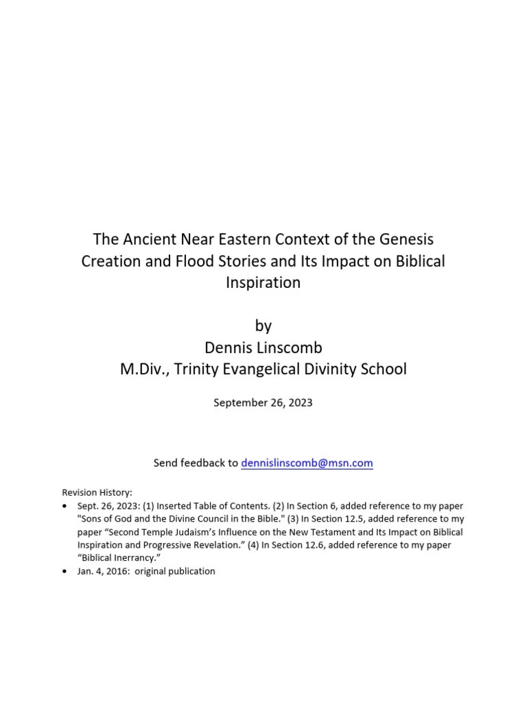 The Ancient Near Eastern Context Of The | PDF