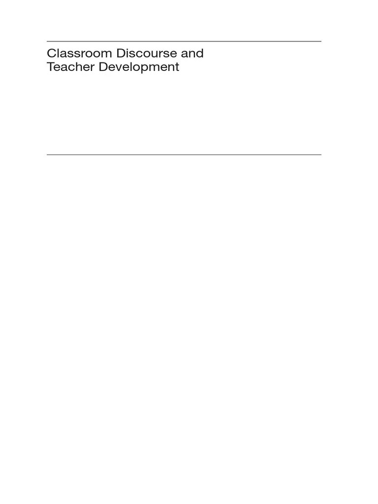 Steve Walsh - Classroom Discourse And Teacher Development-Edinburgh ...