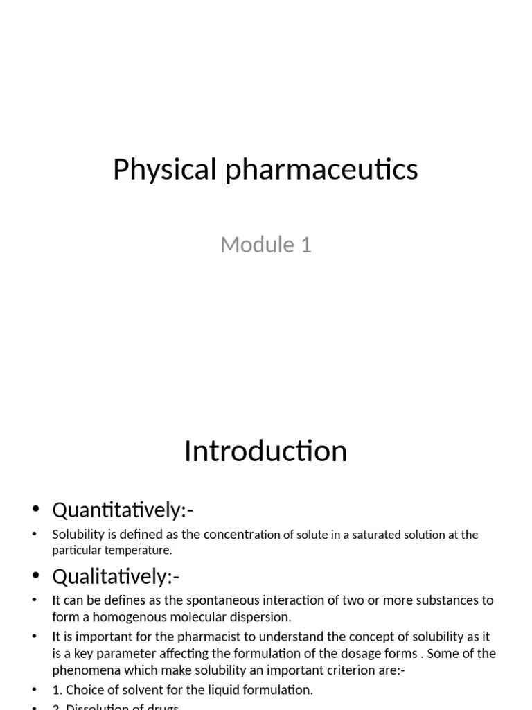 Physical Pharmaceutics Solubility Of Drugs | PDF | Solvation | Solubility