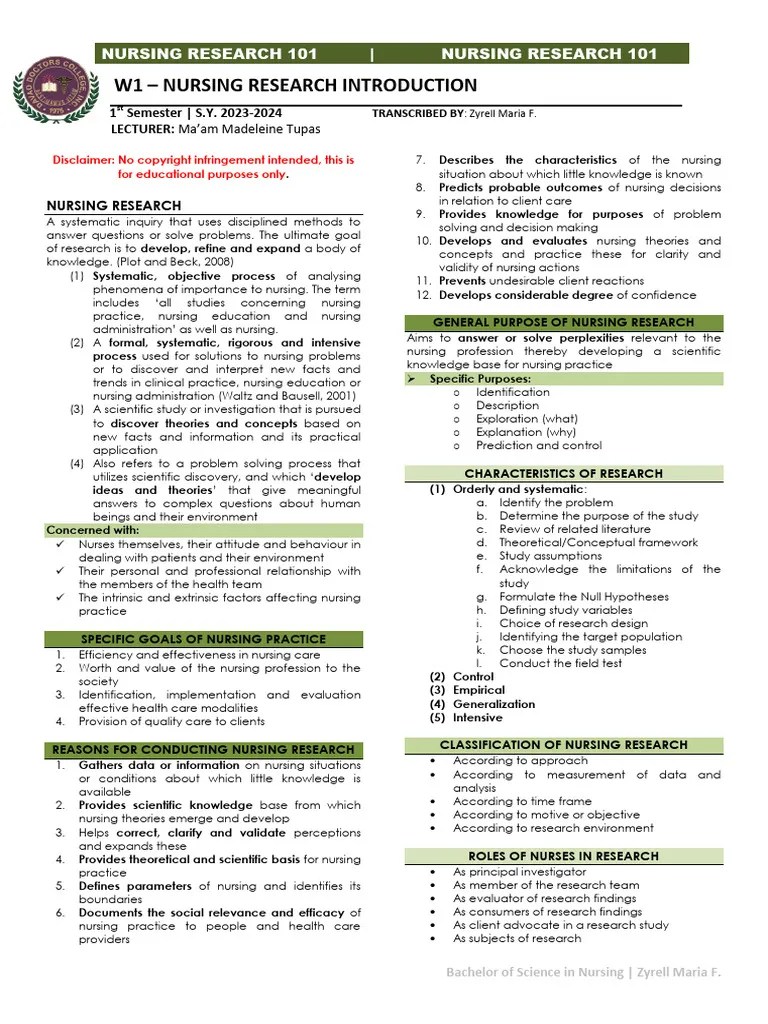 Introduction To Nursing Research | PDF