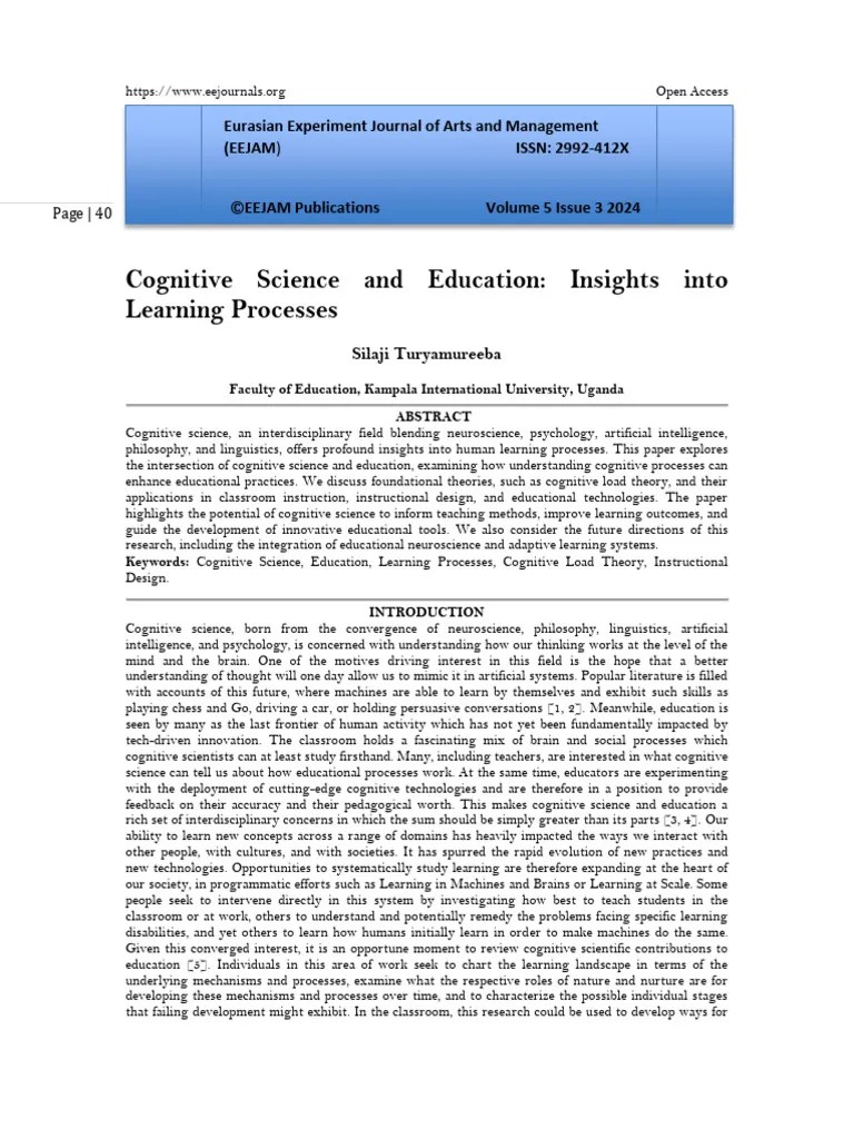 Cognitive Science And Education: Insights Into Learning Processes | PDF ...