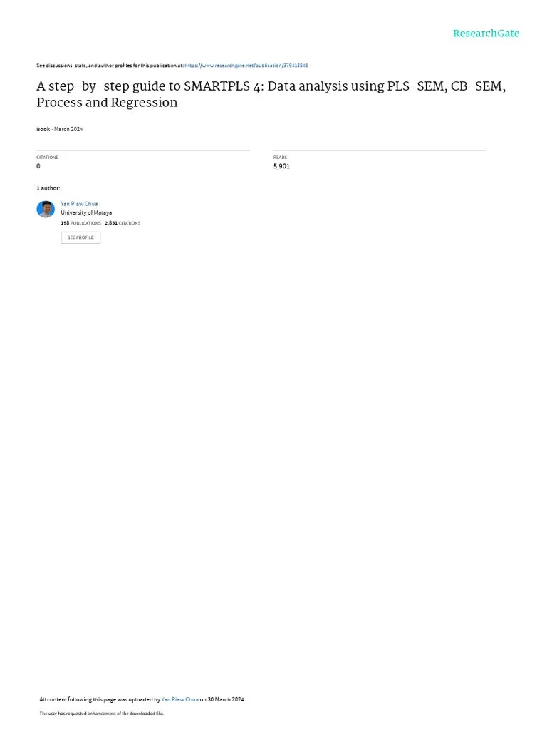 A Step-By-Step Guide To SMARTPLS 4 - Data Analysis Using PLS-SEM CB-SEM ...