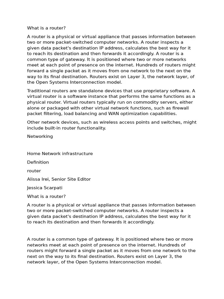 Router | PDF | Router (Computing) | Business