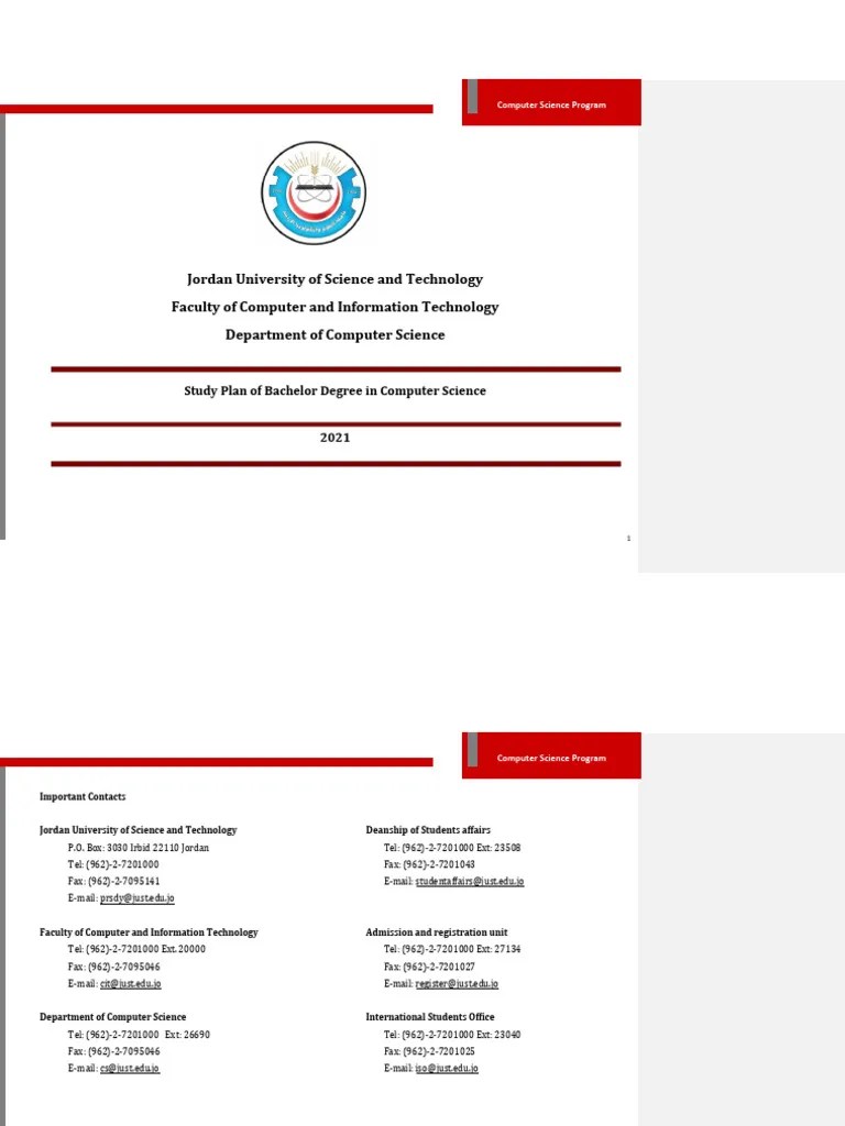 Cs Study Plan 2021 English Pdf