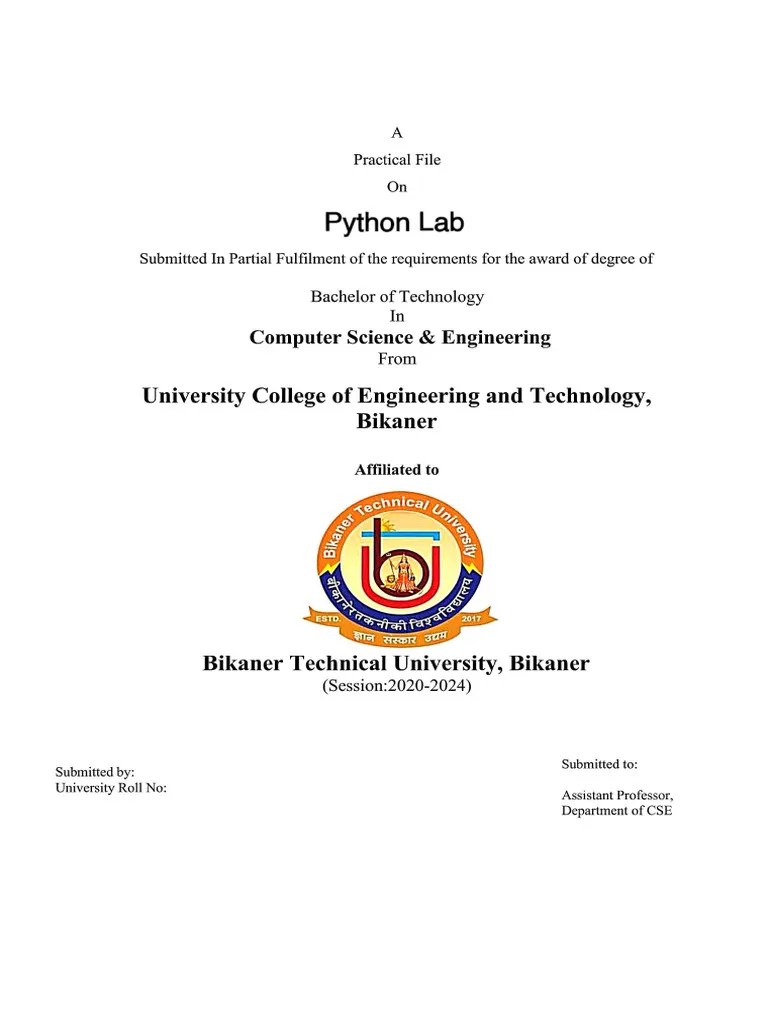 Python Lab File | PDF