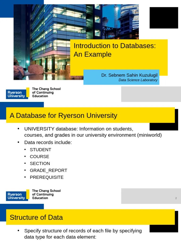 CIND110 - Module 1.2 - Introduction To Databases - An Example | PDF