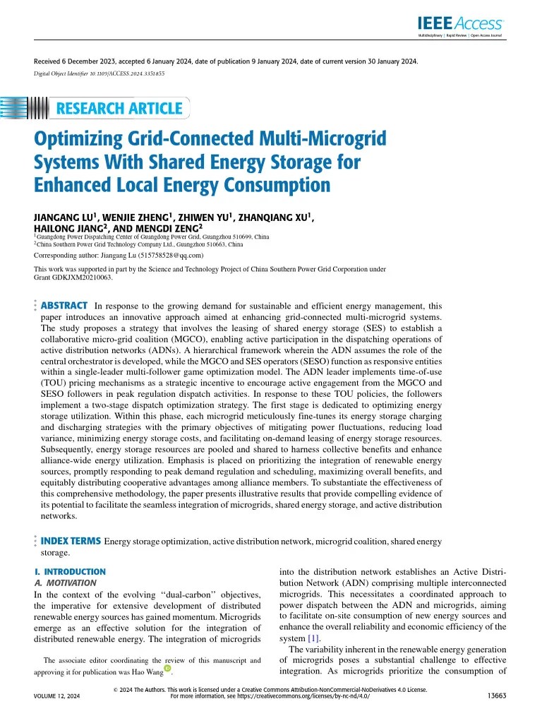 4-Optimizing Grid-Connected Multi-Microgrid Systems With Shared Energy ...