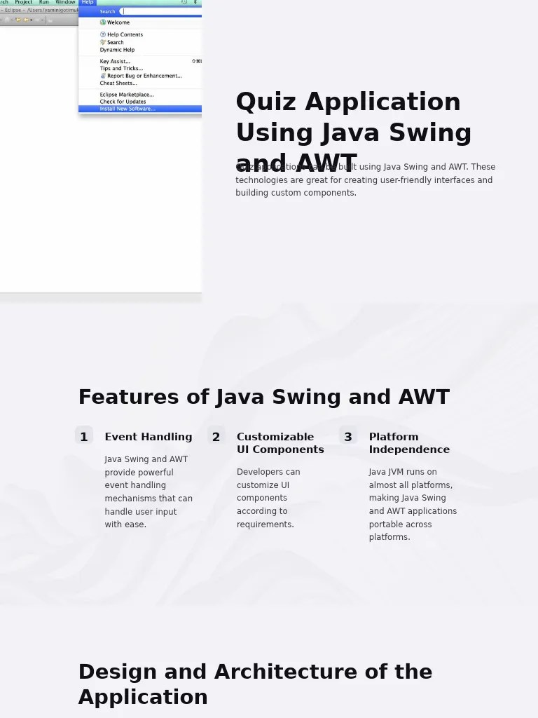 Quiz Application Using Java Swing And AWT | PDF