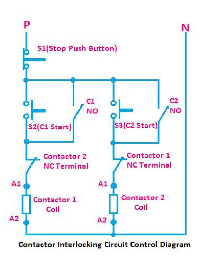 Contactor Interlocking Circuit Control Diagram | PDF