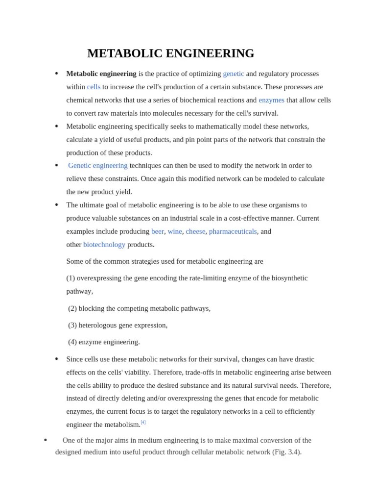 Metabolic Engineering | PDF