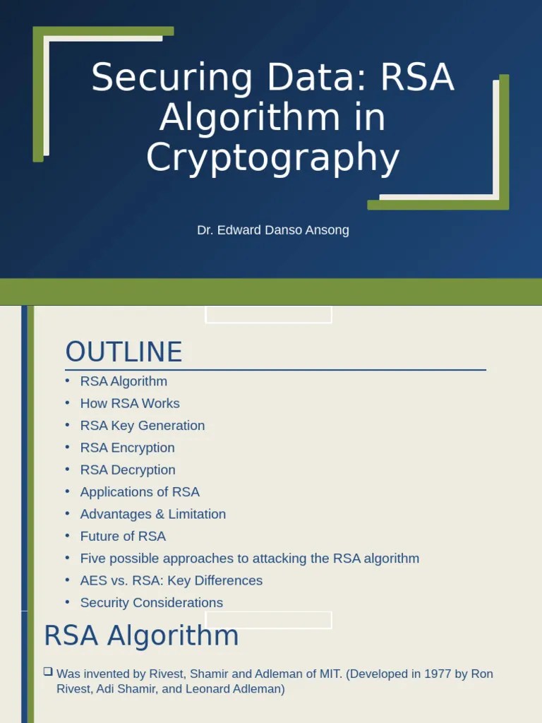 Securing Data RSA Algorithm In Cryptograph | PDF
