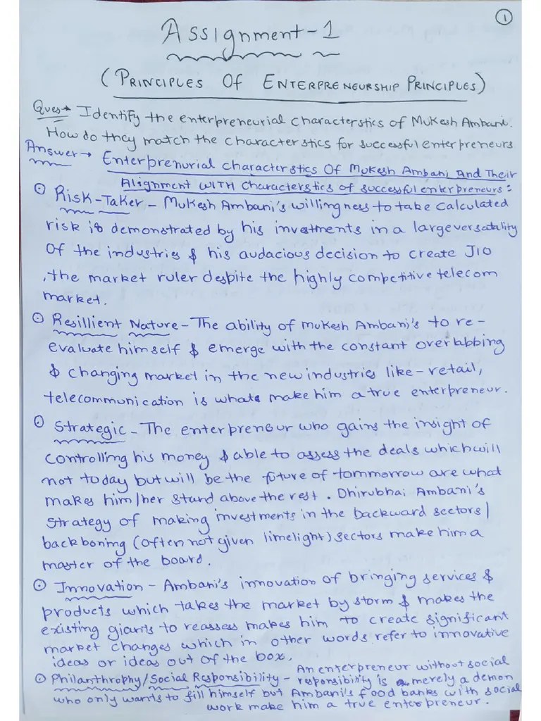 Entrepreneurship Assignment-01 | PDF