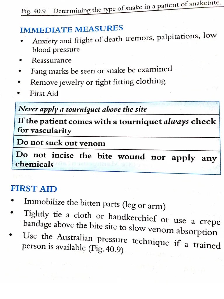 First Aid For Snake Bite Victim | PDF