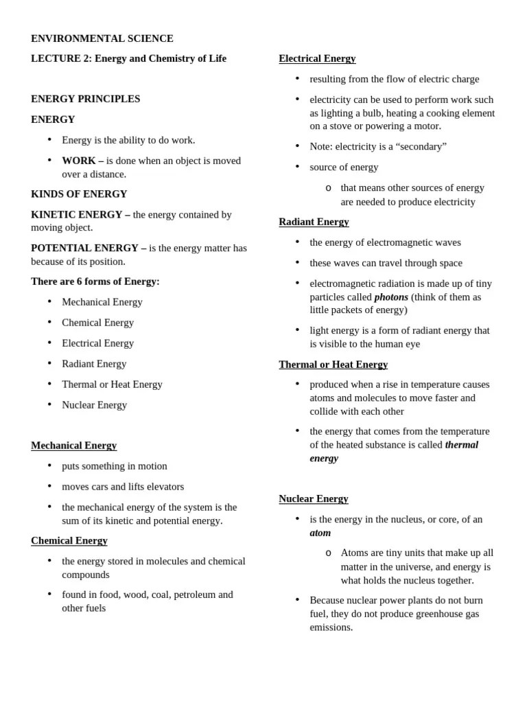Lecture 2 Environmental Science | PDF