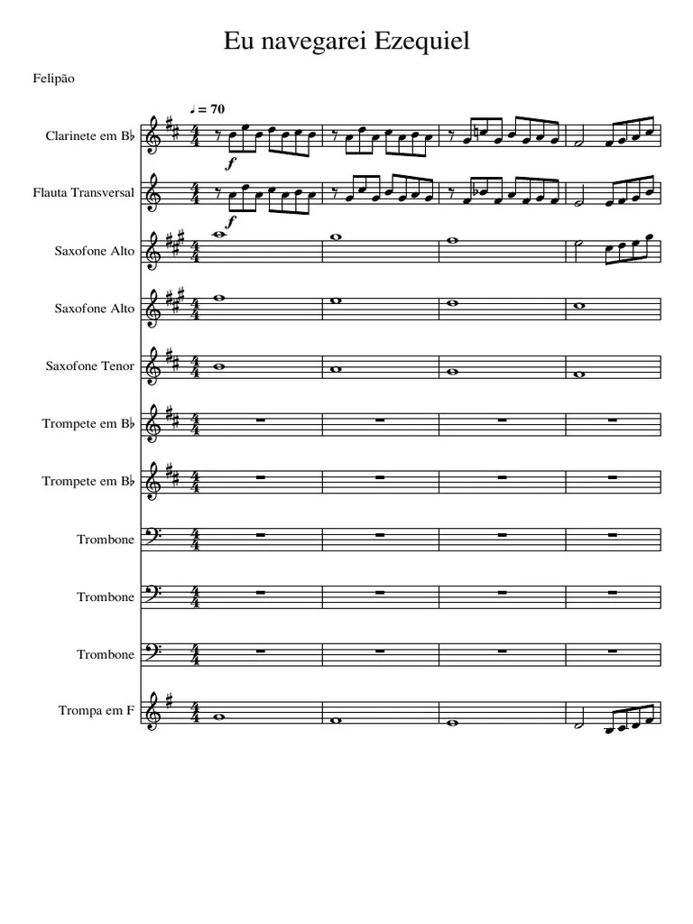 Eu Navegarei + Ezequiel-Partitura E Partes | PDF