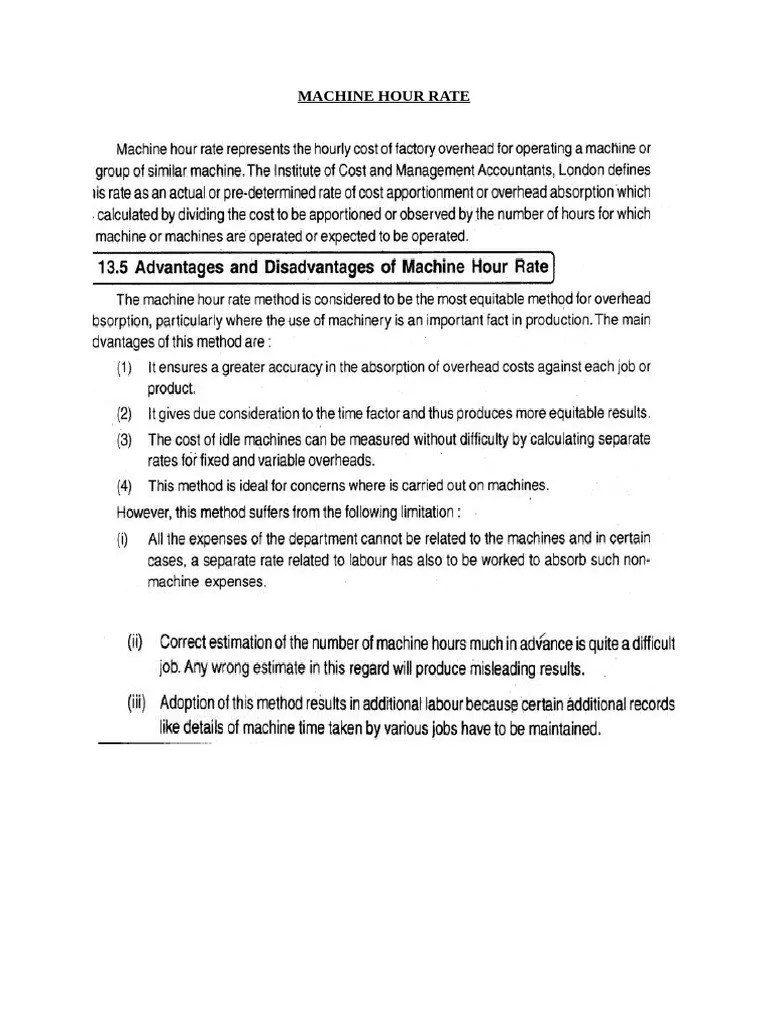Machine Hour Rate | PDF