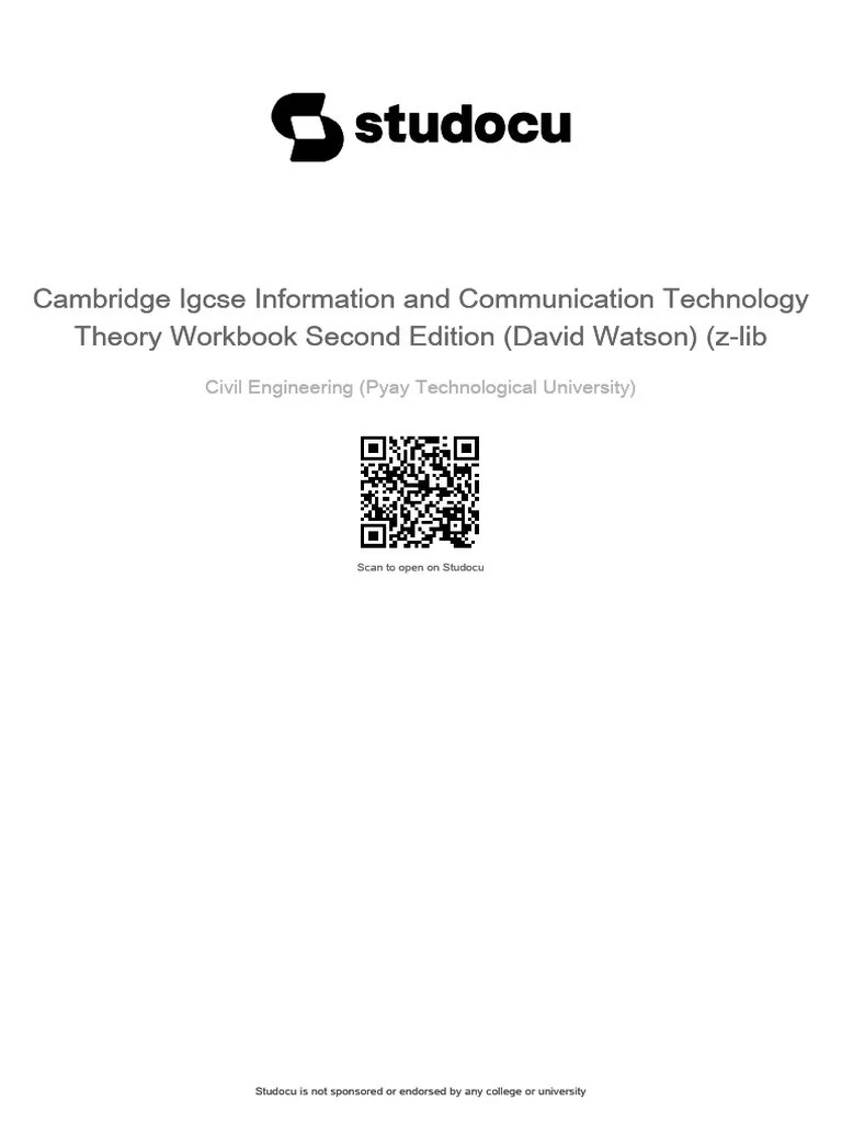 Cambridge Igcse Information And Communication Technology Theory ...