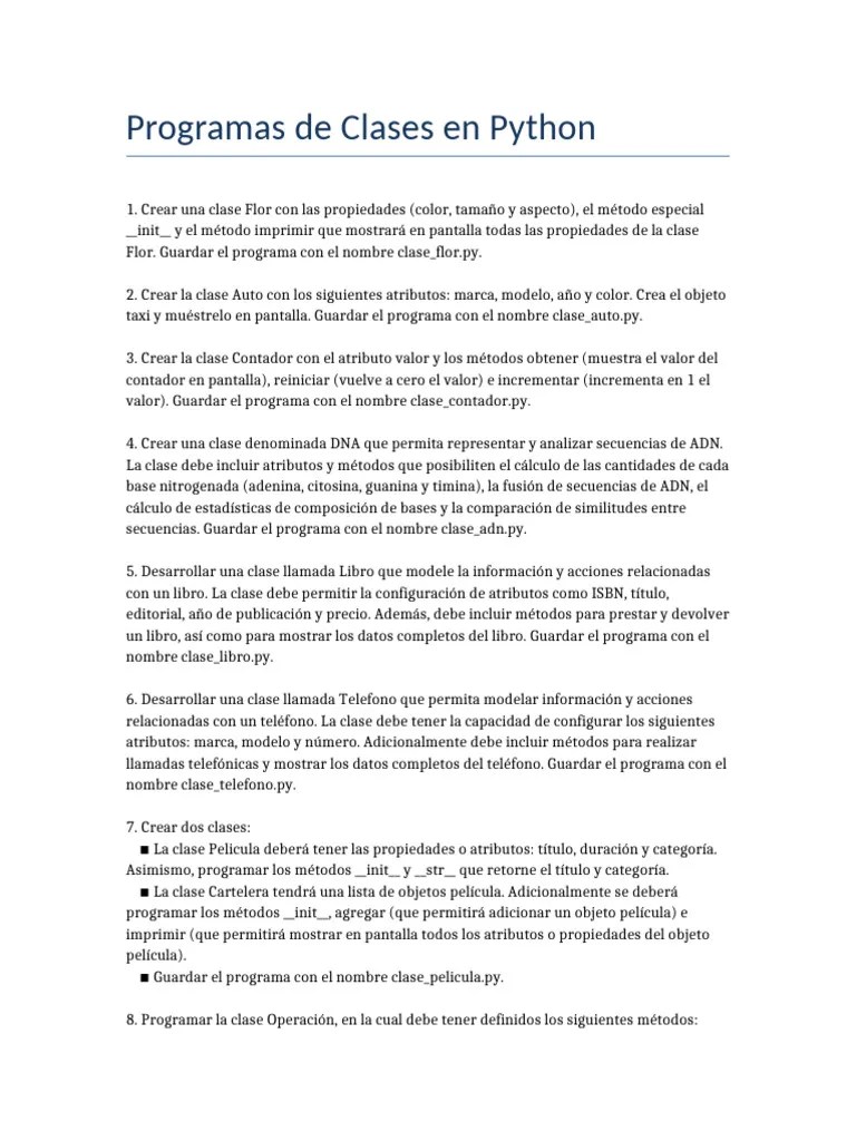 Instrucciones_clases_python | PDF