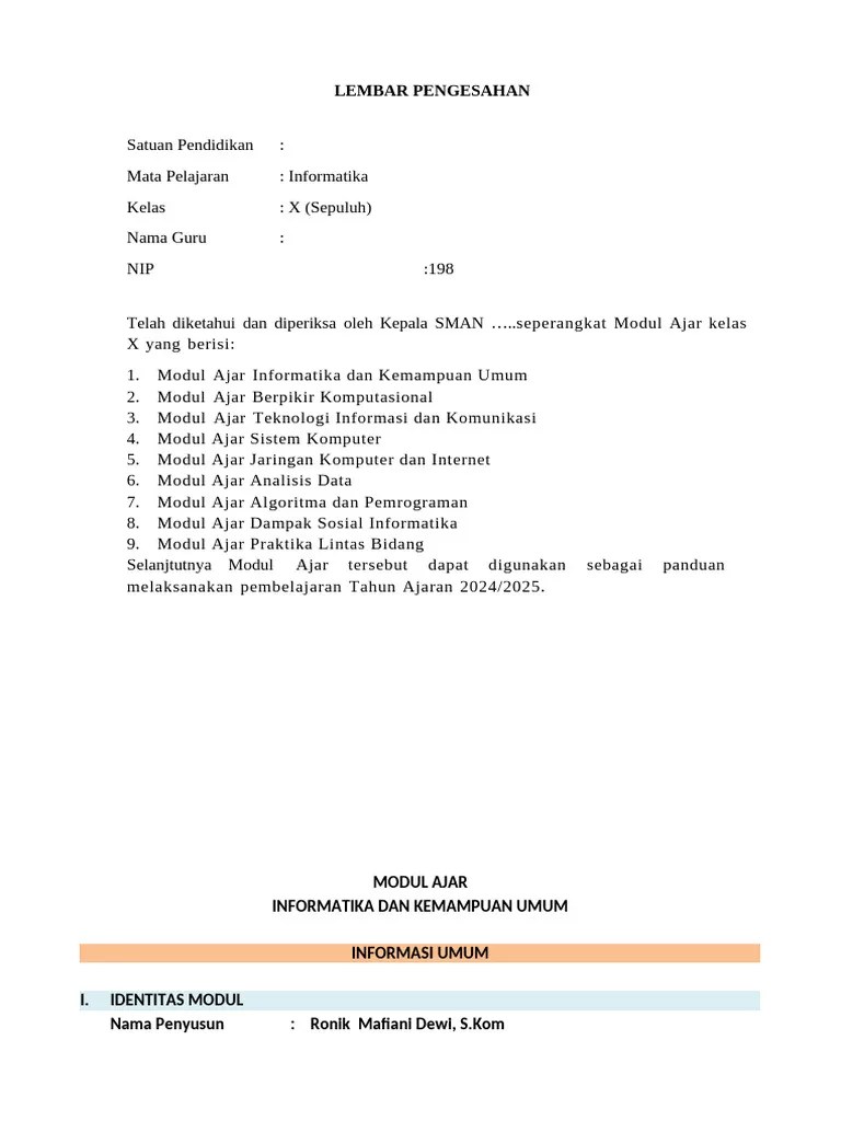 Informatika Bab 1 - Informatika Dan Kemampuan Umum | PDF