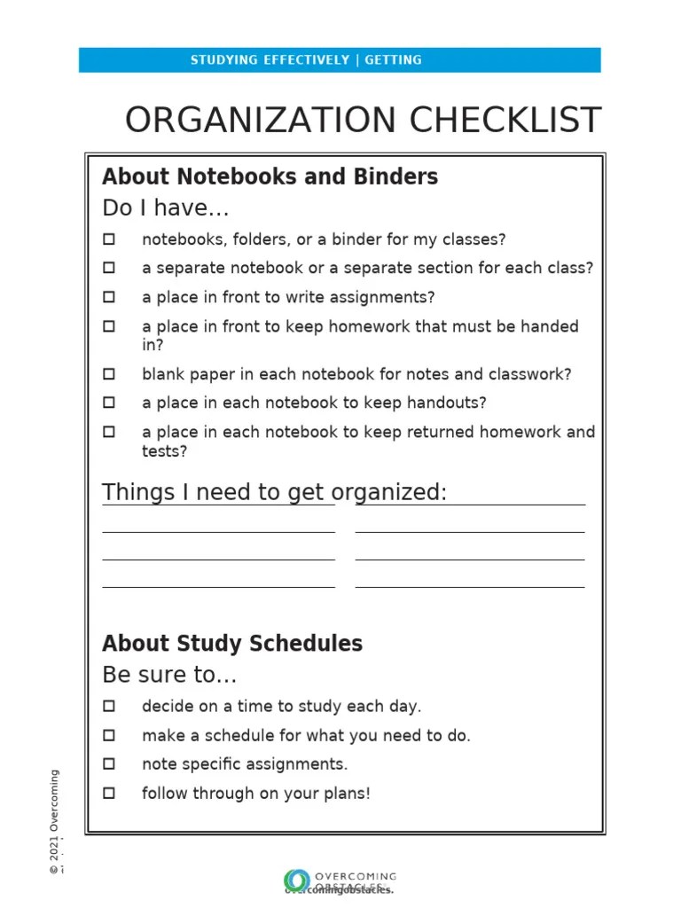 Lesson_1_Getting_Organized_Activity_Sheets | PDF