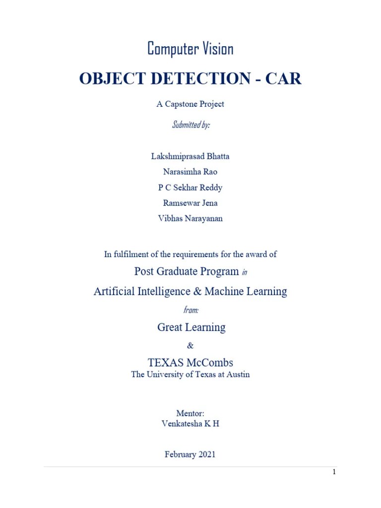 Computer Vision Object Detection-Car | PDF