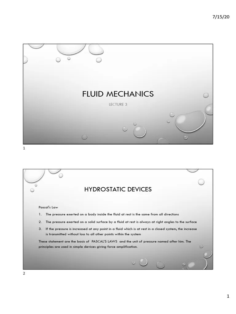 Fluid Mechanics Lecture 3 B Pdf