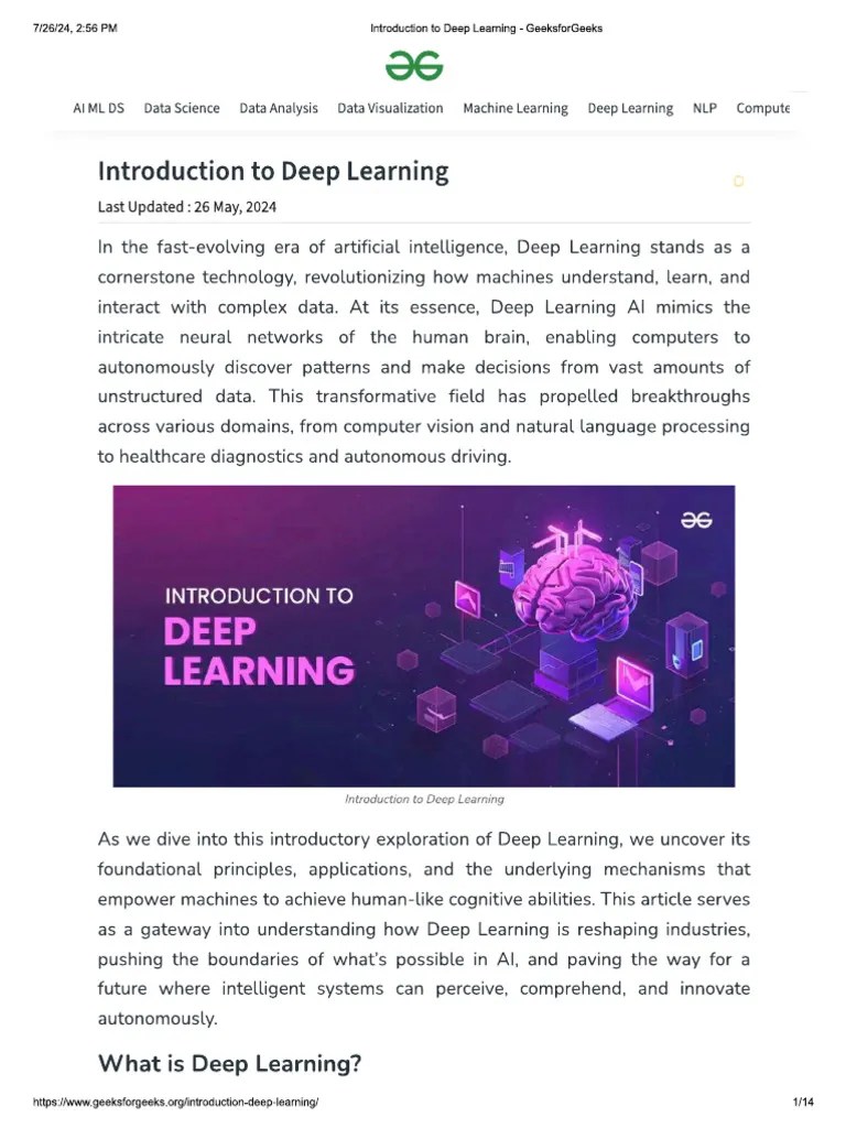 Intro To Deep Learning (ML Class) | PDF